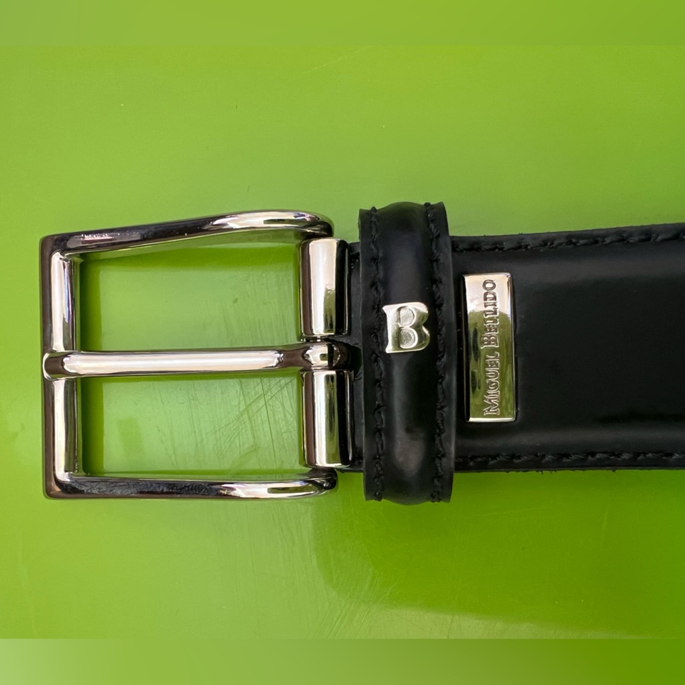Miguel Bellido Men's Black Leather Belt